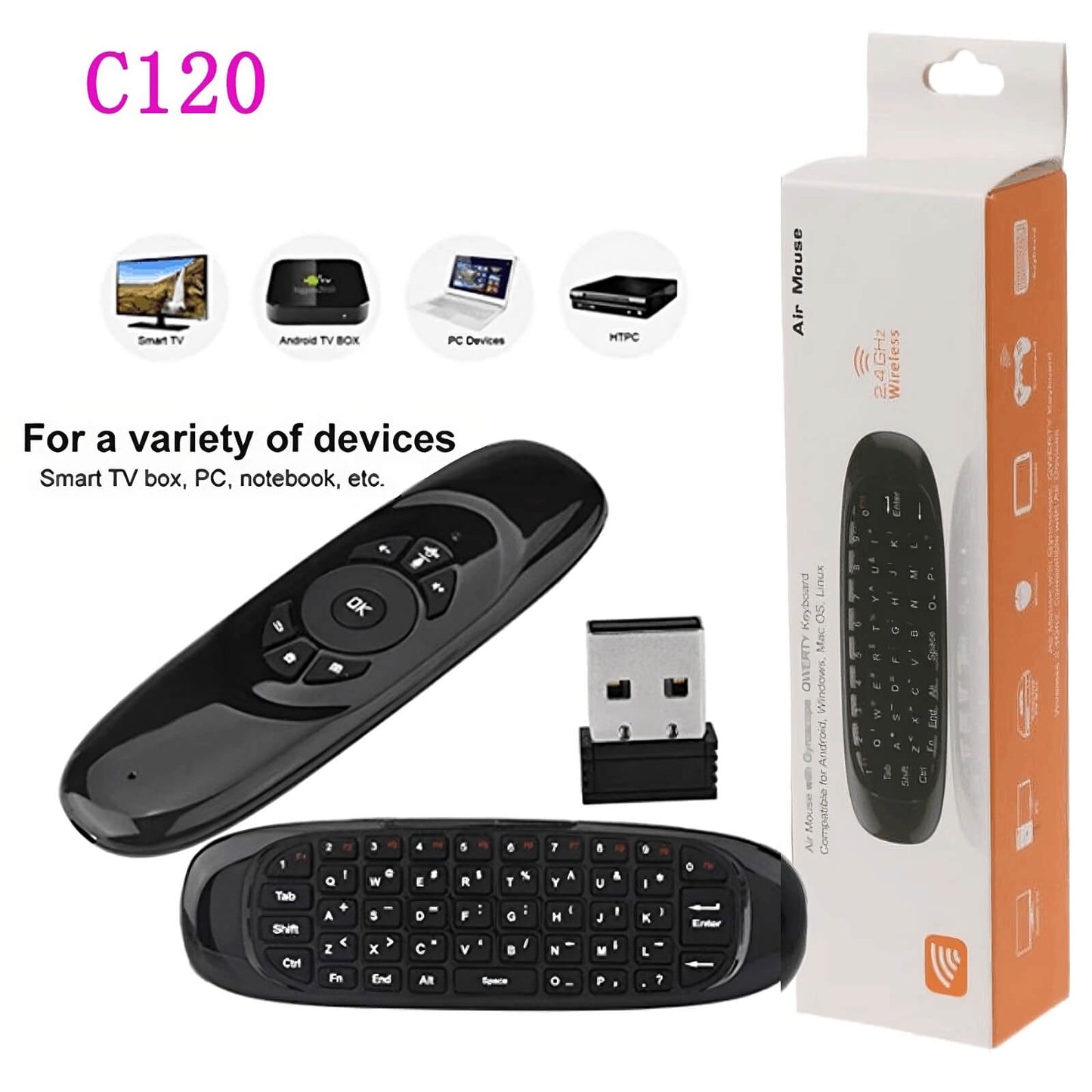 Air Mouse and keyboard with Voice Command ( All Android TVs, Smart TVs, TV boxes, TCL TVs, HTPCs, Hisence TVs)