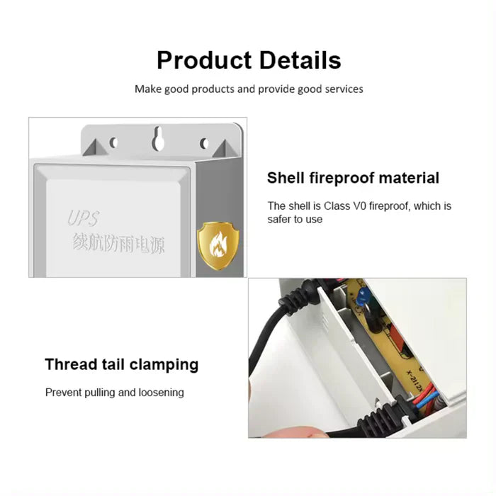 Mini UPS 4 Hour Battery Backup, Fireproof, Waterproof, Use In Wifi Router And CCTV Cameras And Ups Can Run On Anything With 12 Volt