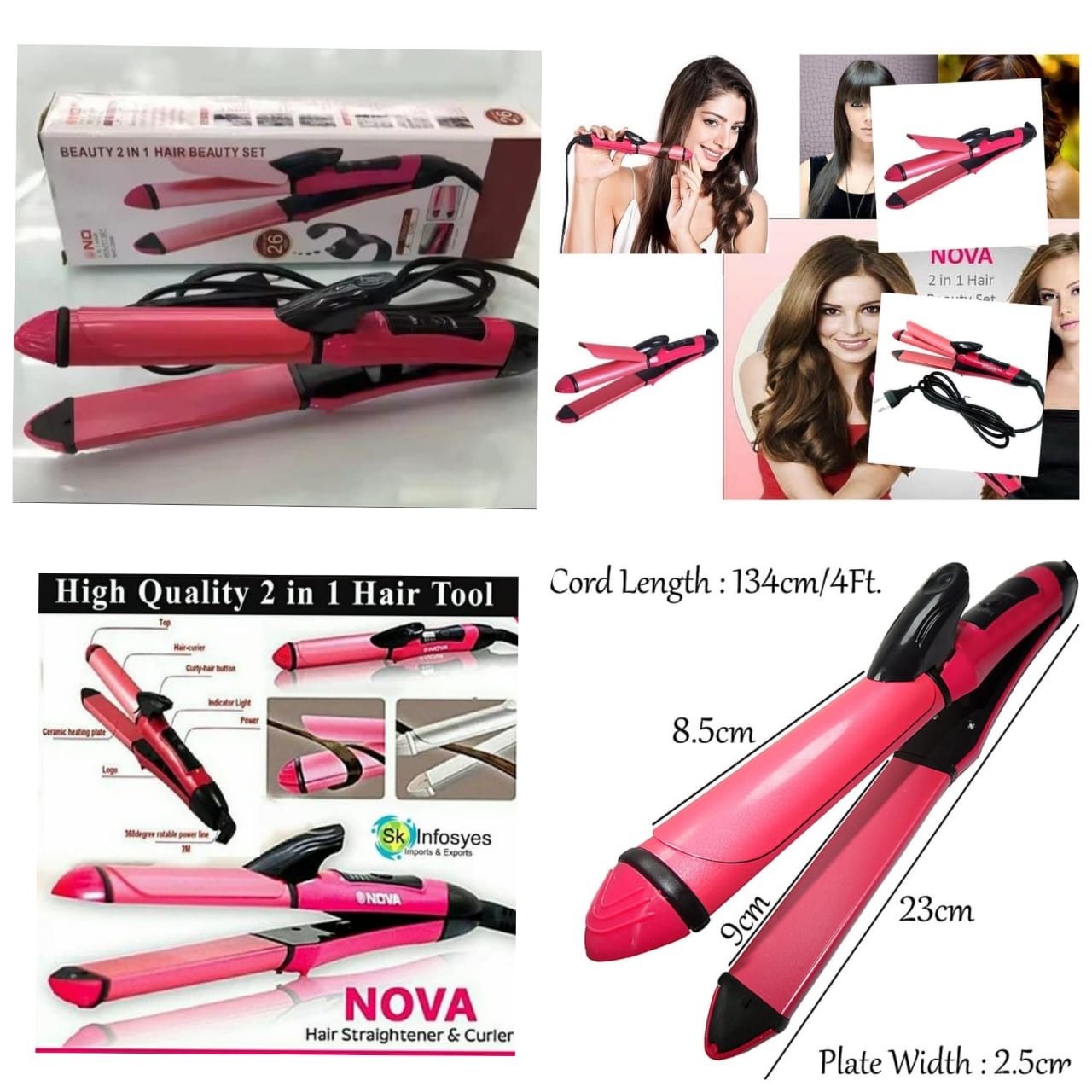 2-in-1 Nova Hair Straightener and Curler
