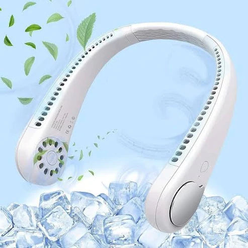 Portable Neck Fan Electric Wireless Fan Rechargeable USB Mini Fan Bladeless Personal Fans Hanging Neck Cooler for Outdoor Sports